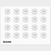 Handtekeninglogo en aangepast bericht ronde sticker (Vel)