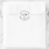 Handtekeninglogo en aangepast bericht ronde sticker (Tas)