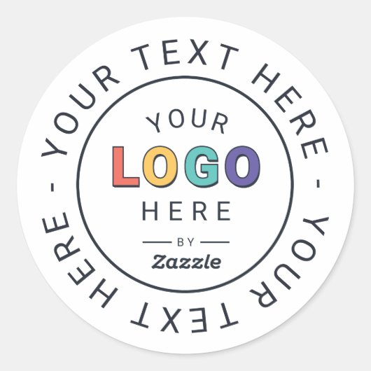 Handtekeninglogo en aangepast bericht ronde sticker (Voorkant)
