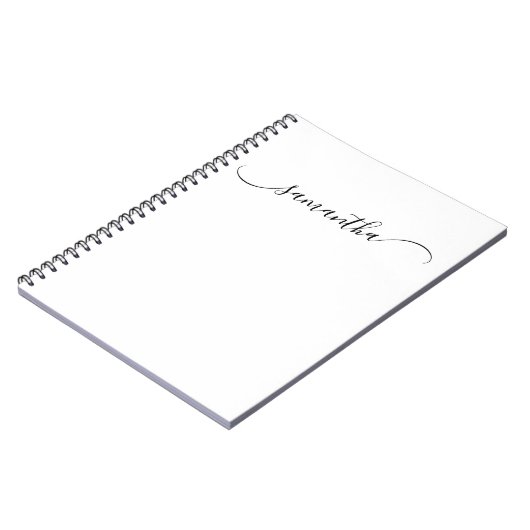 Handtekeningnaam Classy Curved Swash Notitieboek (Linkerzijde)
