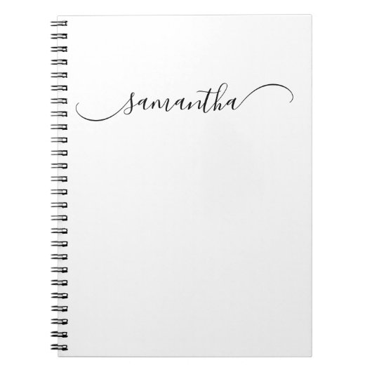 Handtekeningnaam Classy Curved Swash Notitieboek (Voorkant)
