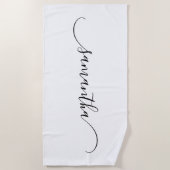 Handtekeningnaam Classy Curved Swash Strandlaken (Voorkant)