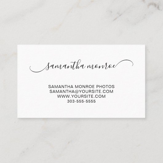 Handtekeningnaam Classy Curved Swash Visitekaartje (Achterkant)