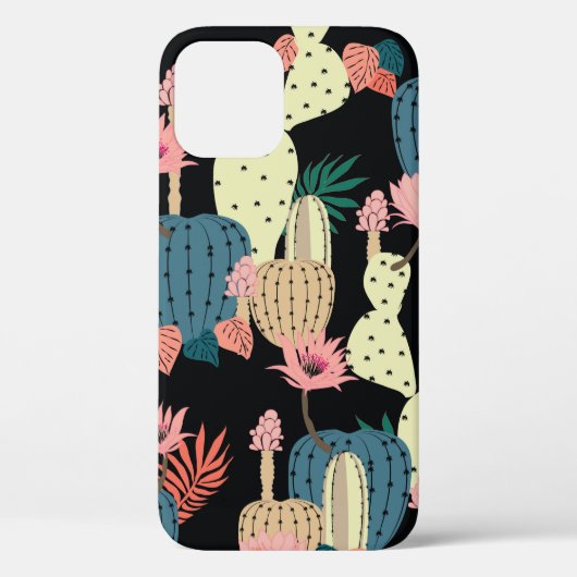Handtekeningscactus Plant en bloemen naadloze poot Case-Mate iPhone Case (Achterkant)