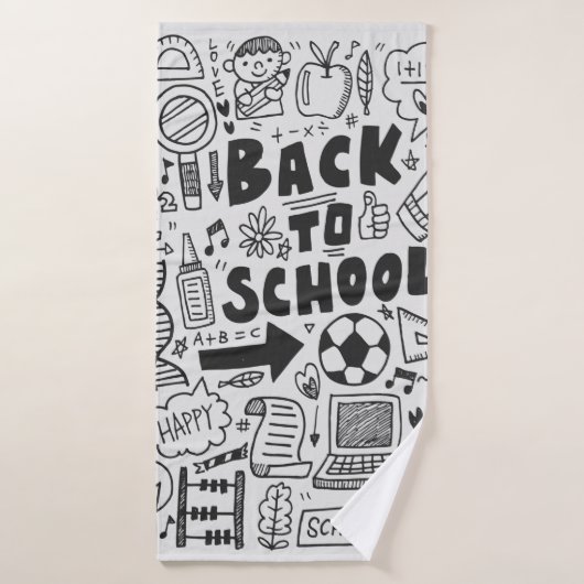 handtekenleer - schoolelement badhanddoek (Badhanddoek)