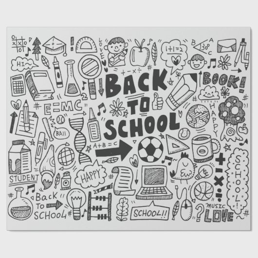 handtekenleer - schoolelement cadeaupapier (Vlak)