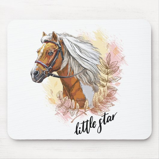 Handtekenpaard met plant muismat (Voorkant)