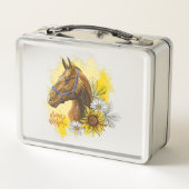 Handtekenpaard met planten en bloemen (Achterkant)