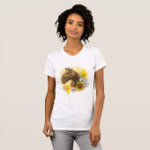 Handtekenpaard met planten en bloemen t-shirt (Voorkant volledig)