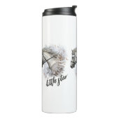 Handtekenpaard met planten koffie-mok thermosbeker (Gedraaid links)