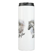 Handtekenpaard met planten koffie-mok thermosbeker (Achterkant)