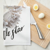 Handtekenpaard met planten schort theedoek (Quarter Fold)