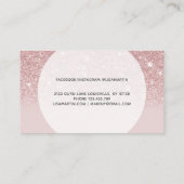 Handtekenscript Blush roze glitter Modern Girly Visitekaartje (Achterkant)