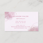 Handtekenscript Blush roze Waterverf Visitekaartje (Achterkant)