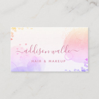 Handtekenscript Blush roze Waterverf Visitekaartje