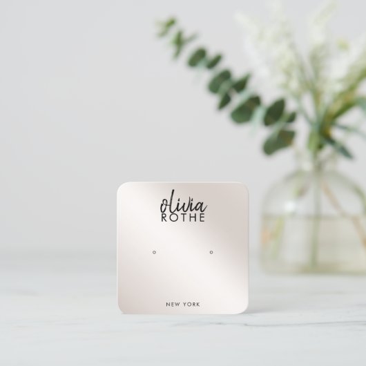 Handtekenscript Champagne Gold Gradient Earning Vierkante Visitekaartje (Staand voorkant)