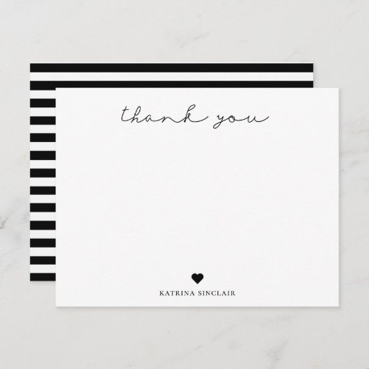 Handtekenscript Hartelijk dank Notitiekaartje (Voorkant / Achterkant)