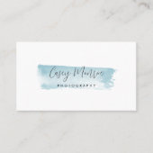 Handtekenscript voor blauwe Waterverf Visitekaartje (Voorkant)