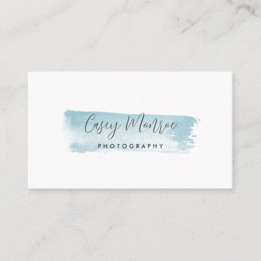 Handtekenscript voor blauwe Waterverf Visitekaartje (Voorkant)