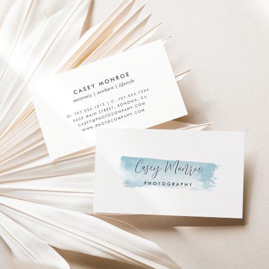 Handtekenscript voor blauwe Waterverf Visitekaartje