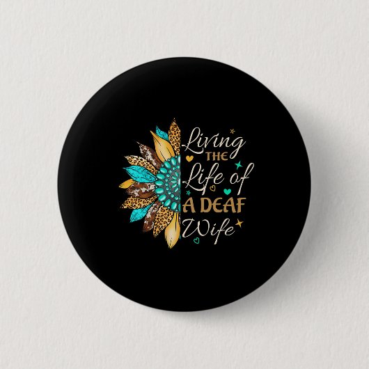 Handtekentaal Het leven van een trots doof Ronde Button 5,7 Cm (Voorkant)
