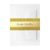 Handtekst handschrift Elegant Gold Glitter Sjabloo Uitnodigingen Wikkel (Voorkant Voorbeeld)