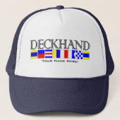 Handtitel in Nautical Signal Flags Jouw naam Trucker Pet (Voorkant)