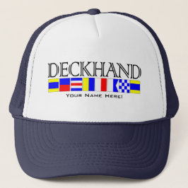 Handtitel in Nautical Signal Flags Jouw naam Trucker Pet
