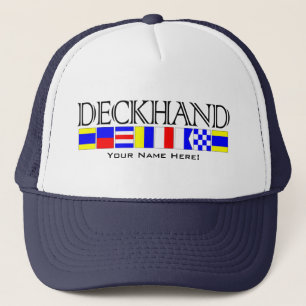 Handtitel in Nautical Signal Flags Jouw naam Trucker Pet