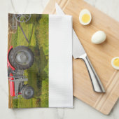 Handtuch mit Trecker und Heuwagen Theedoek (Quarter Fold)