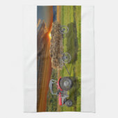 Handtuch mit Trecker und Heuwagen Theedoek (Verticaal)