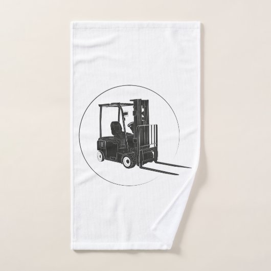 Handtuch Set mit Gabelstapler Grafik Bad Handdoek (Handdoek)
