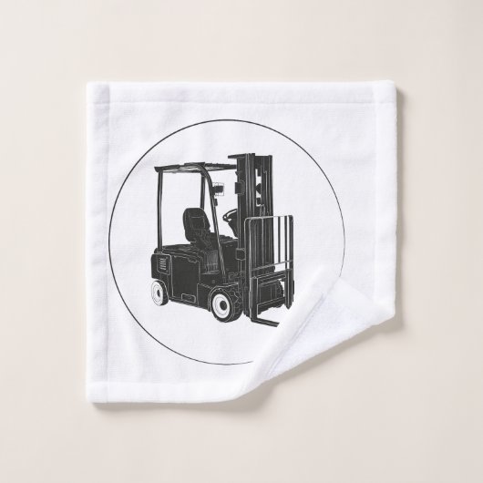 Handtuch Set mit Gabelstapler Grafik Bad Handdoek (Wasdoekje)