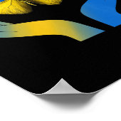 Handvaar vlinder Oekraïne - vlag met eu Poster (Hoek)