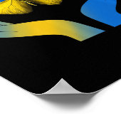 Handvaar vlinder Oekraïne - vlag met eu Poster (Hoek)