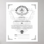HANDVASTMAAL CERTIFICAAT WICCA PAGAN WIT 40X50CM POSTER (Voorkant)