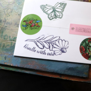 Handvat met de zwarte verige Susan flower daisy-ku Rubberstempel