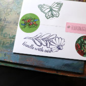 Handvat met de zwarte verige Susan flower daisy-ku Rubberstempel