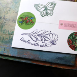 Handvat met de zwarte verige Susan flower daisy-ku Rubberstempel