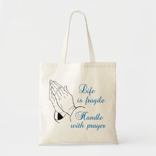 Handvat met gebed tote bag (Voorkant)