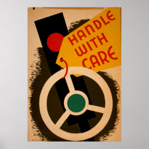 Handvat met Zorg 1943 WPA Vintage Poster