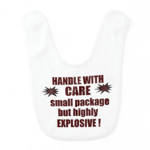 "Handvat met zorg" Baby Bib
