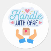 Handvat met zorg Classic ronde Stickers (Voorkant)