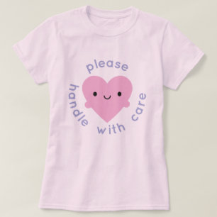 Handvat met zorg Kawaii Heart T-shirt