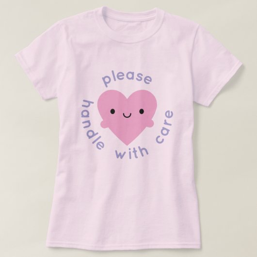 Handvat met zorg Kawaii Heart T-shirt (Design voorkant)