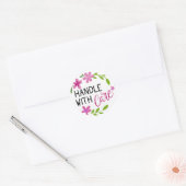Handvat met zorg ronde sticker (Envelop)