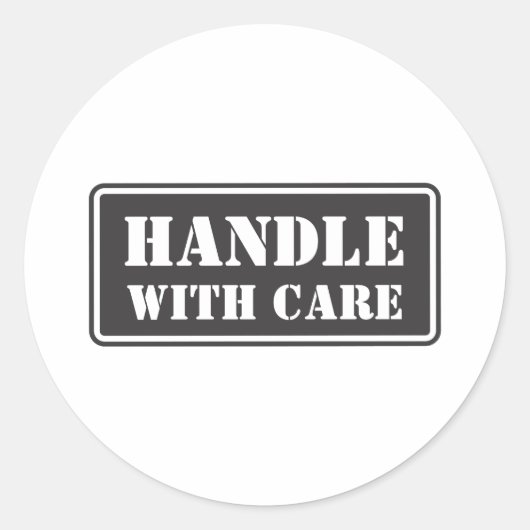 Handvat met zorg ronde sticker (Voorkant)
