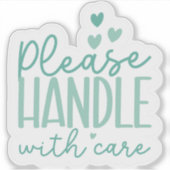 Handvat met zorg sticker (Voorkant)
