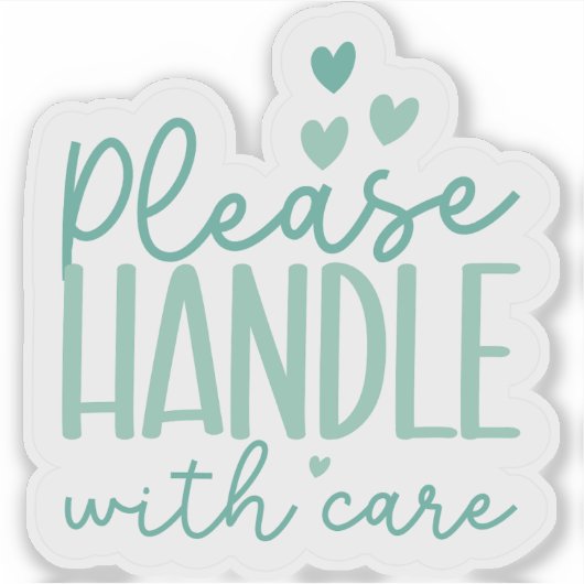 Handvat met zorg sticker (Voorkant)