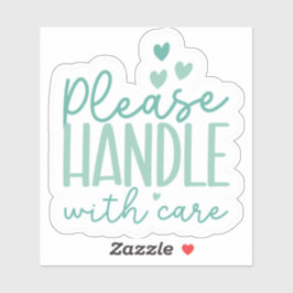 Handvat met zorg sticker
